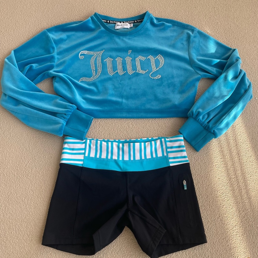 LULULEMON athletica shorts +Juicy crop top